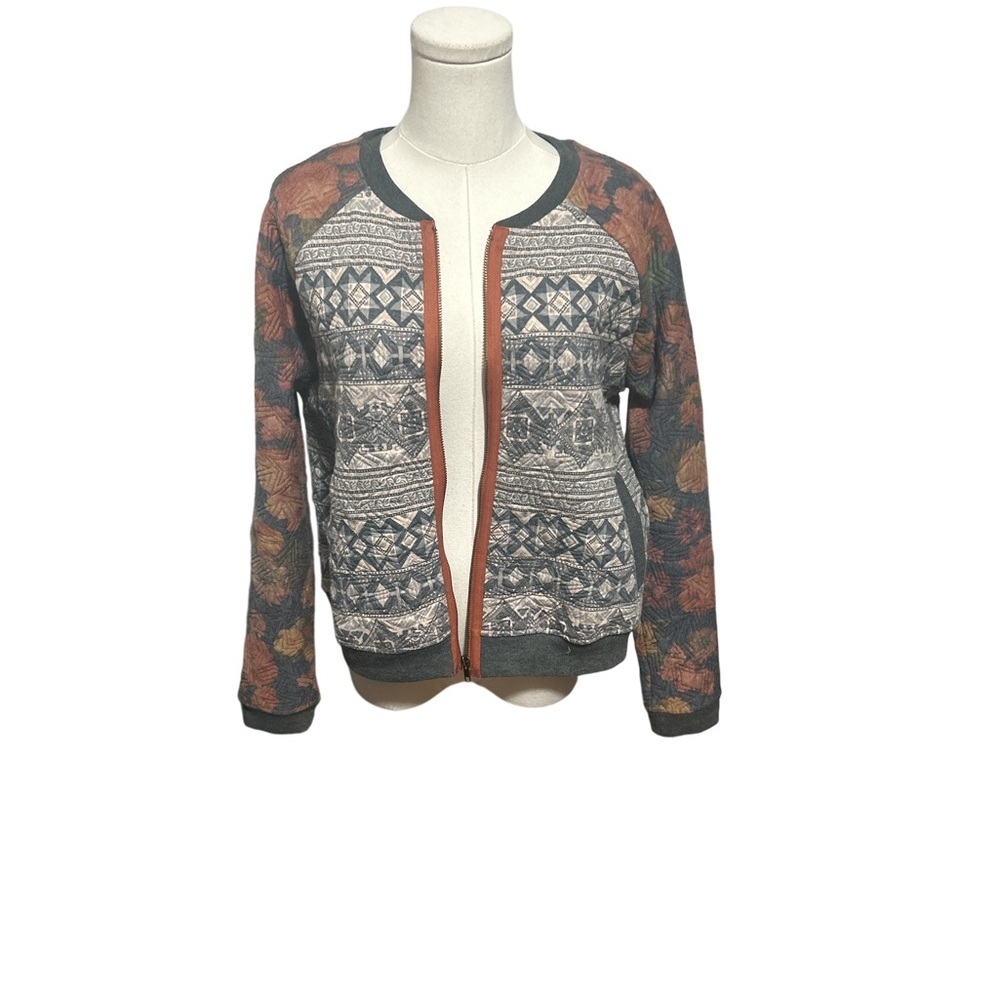 Ella Ivy Quilted Patchwork Zip Cardigan Jacket Bohemian cottagecore - Picture 3 of 9